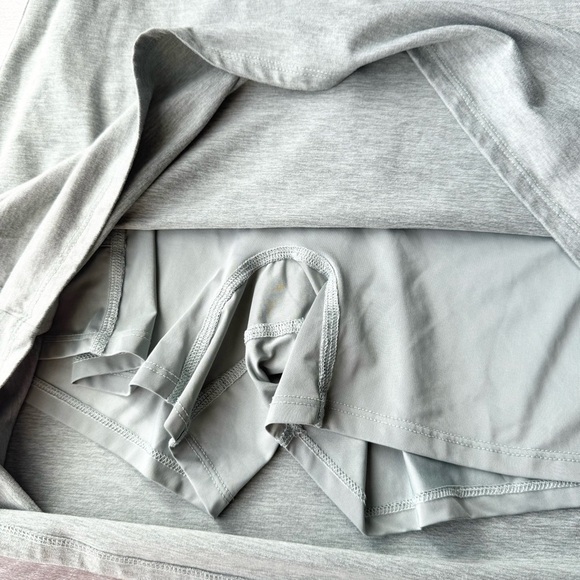 GapFit Brushed Tech Jersey Dress with Built in Shorts in Sage - Picture 7 of 15